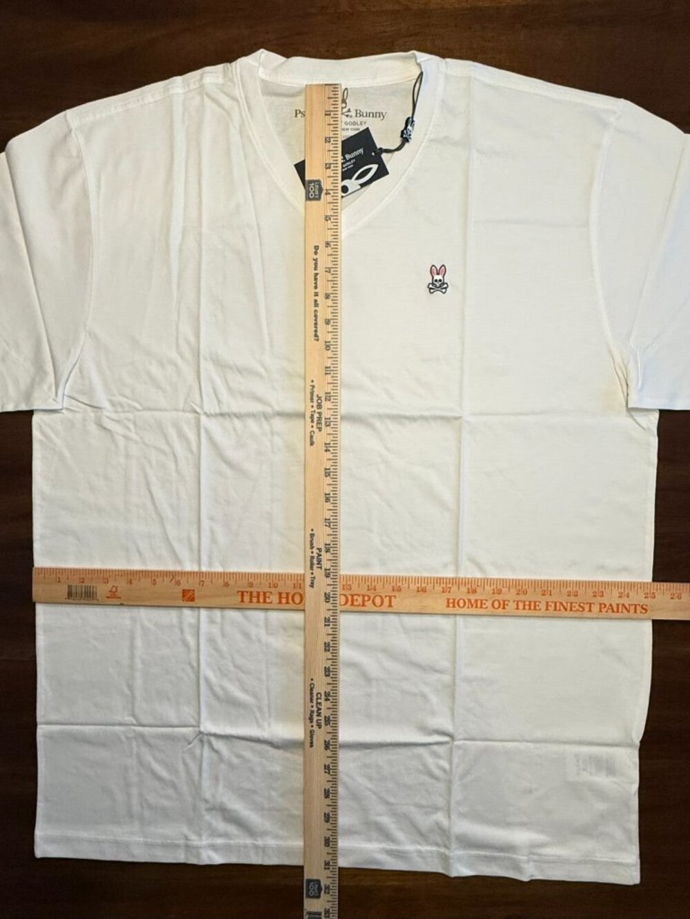 NWT $70 Psycho Bunny Shirt Mens Size 9 Classic White V Neck Graphic Tee 3XL - Picture 4 of 5